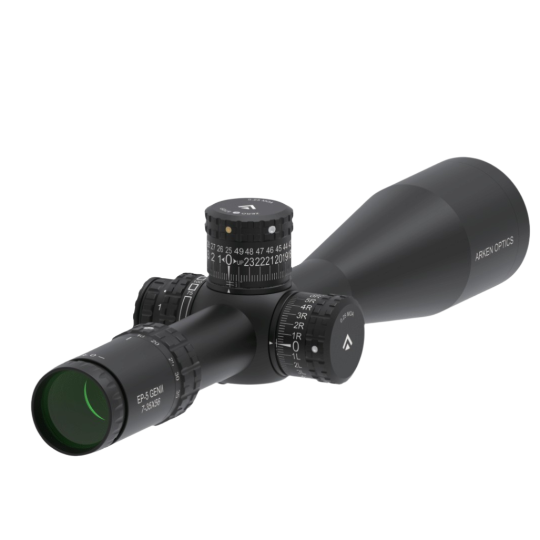 Luneta Arken Optics EP-5 7-35X56 Gen 2 FFP MIL VPR – Potência Extrema, Precisão Incomparável