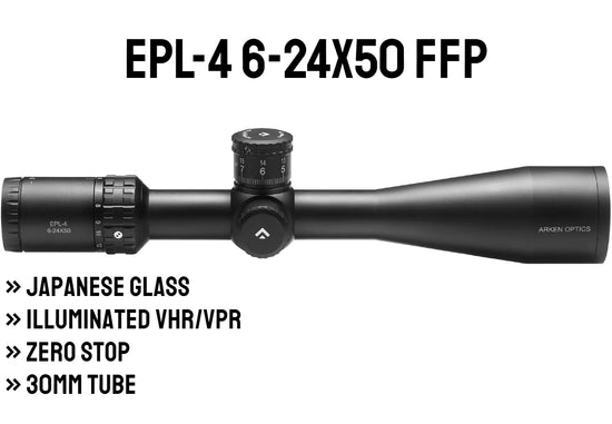 Luneta Arken Optics EPL-4 6-24x50 FFP – Precisão e Clareza para Tiros de Longa Distância!