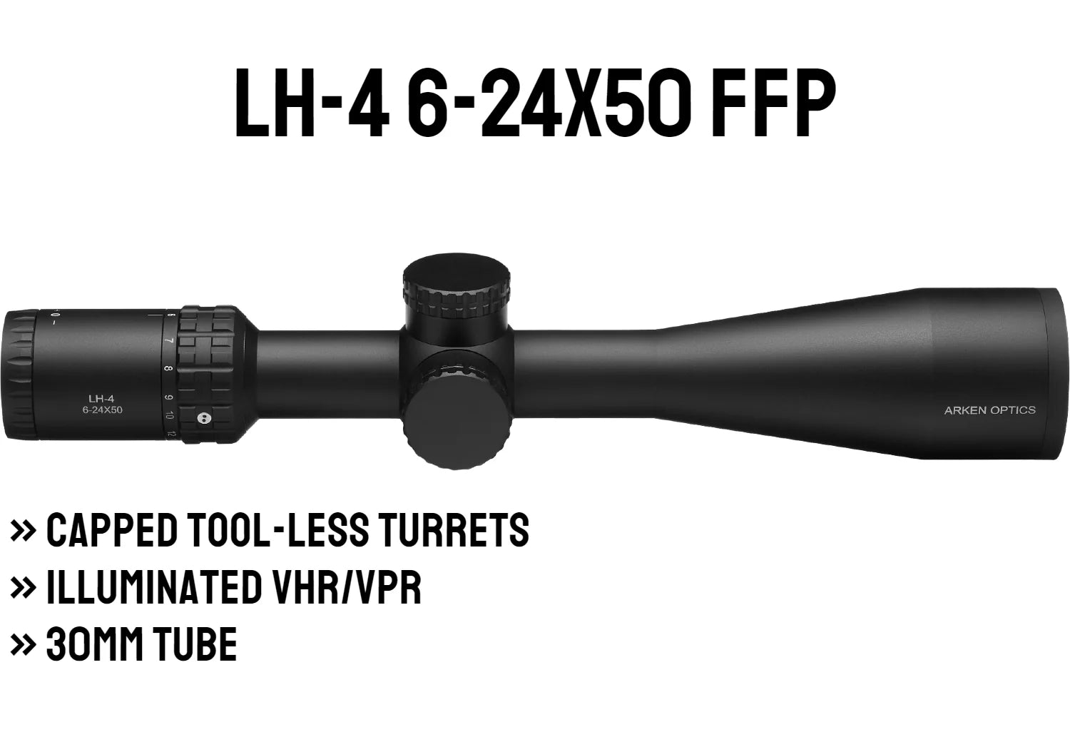 Luneta Arken Optics LH-4 6-24x50 FFP – Precisão Leve e Compacta para Caçadores e Atiradores!