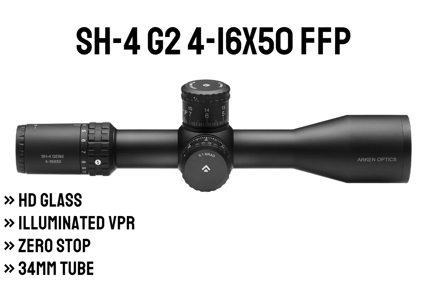 Luneta Arken Optics SH-4 Gen 2 4-16x50 FFP – Performance e Precisão Imbatíveis!