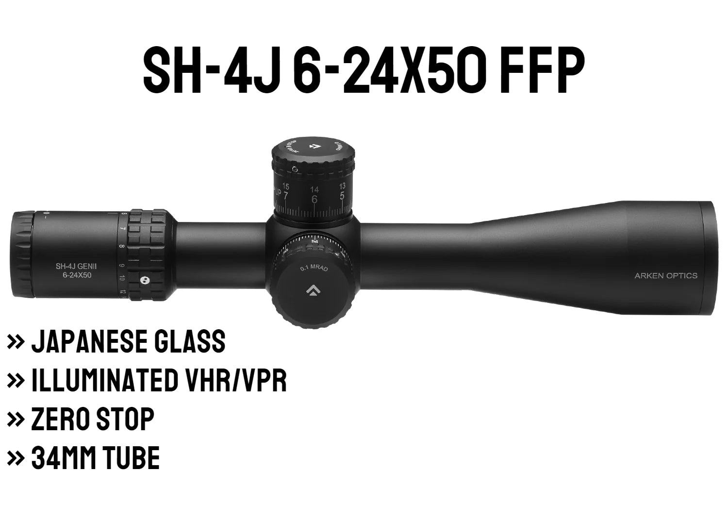 Luneta Arken Optics SH-4J 6-24x50 FFP – Precisão, Robustez e Custo-Benefício Imbatível!