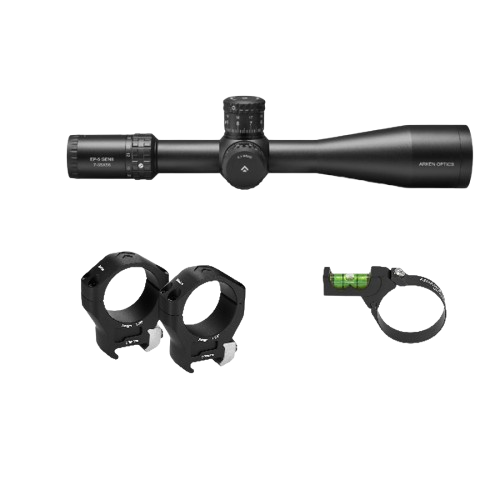 Arken Optics EP-5 GEN 2 7-35x56 FFP + Anéis Halo TI + Nível de bolha