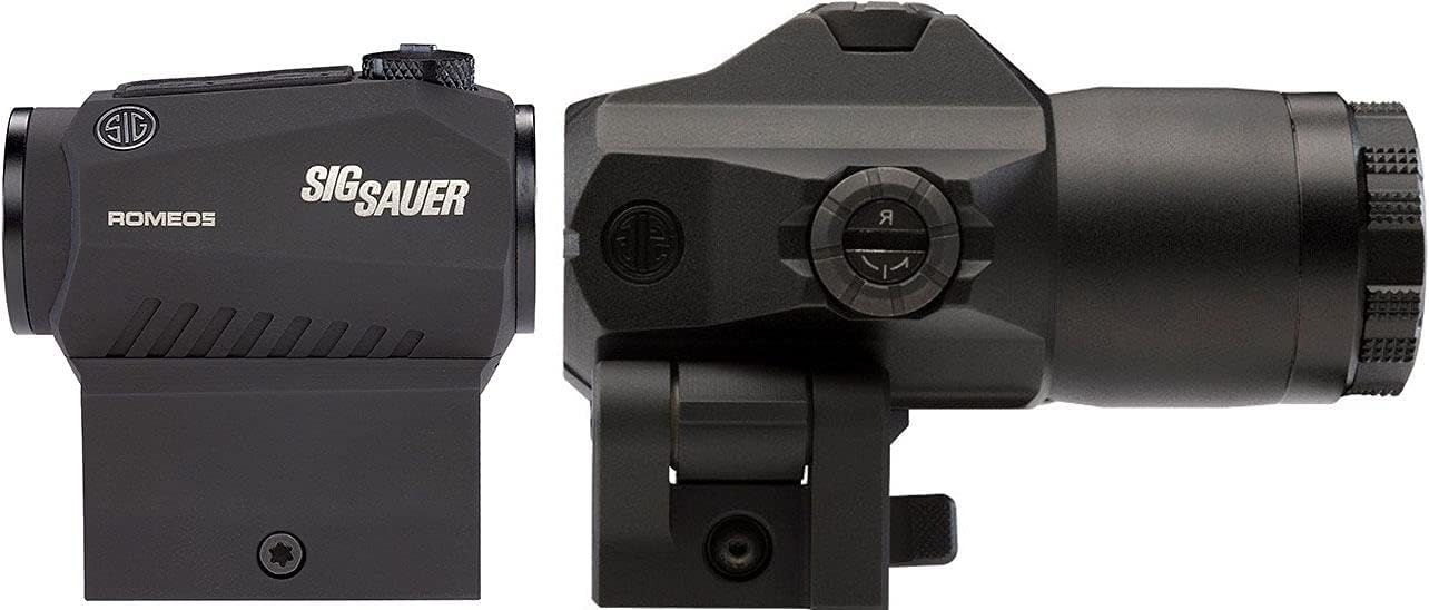 SIG SAUER ROMEO5 + JULIET3 Red Dot &amp; Magnifier Combo – Sistema Óptico Versátil para Aquisição Rápida e Engajamento em Distância