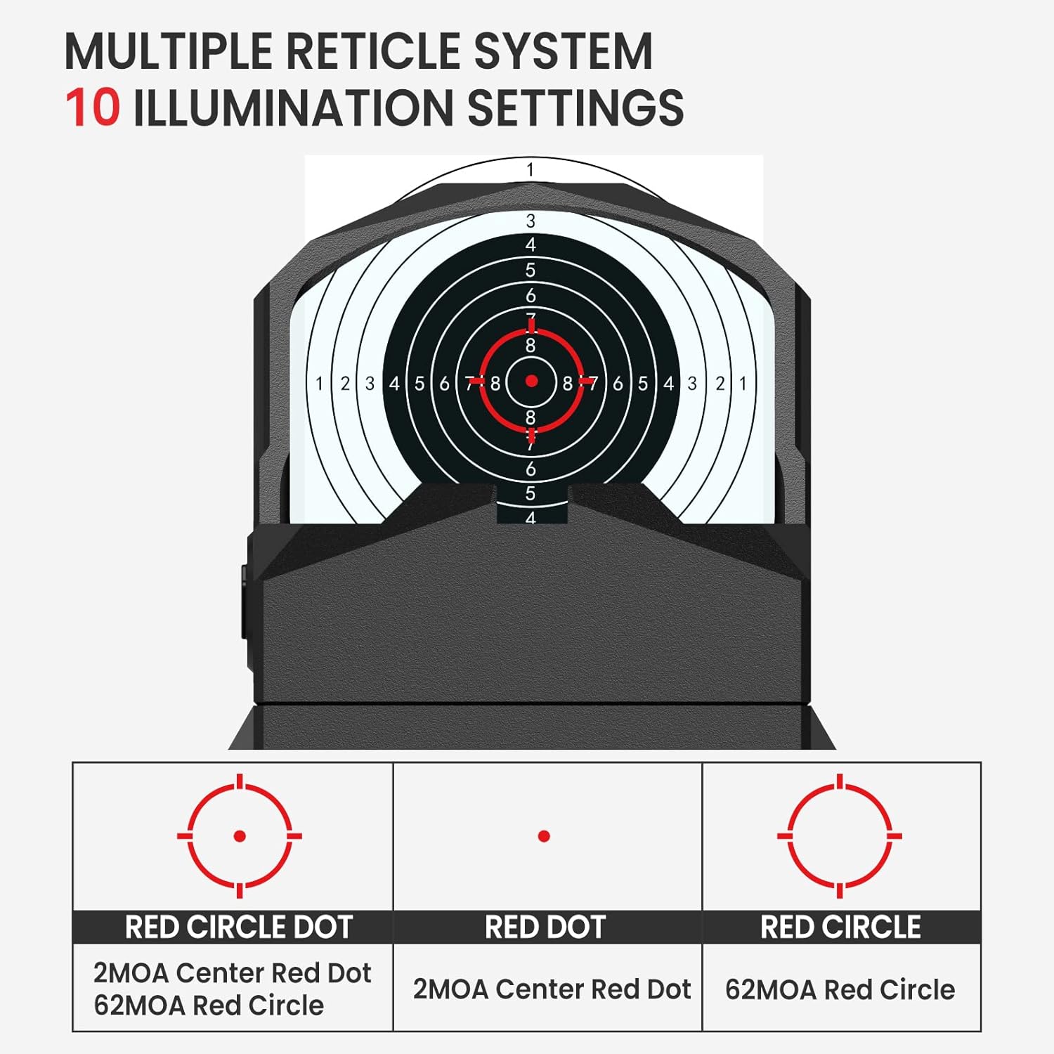 Red Dot  Votatu PMD504-R – Compacto com Shake Awake, Compatível com Footprint RMR