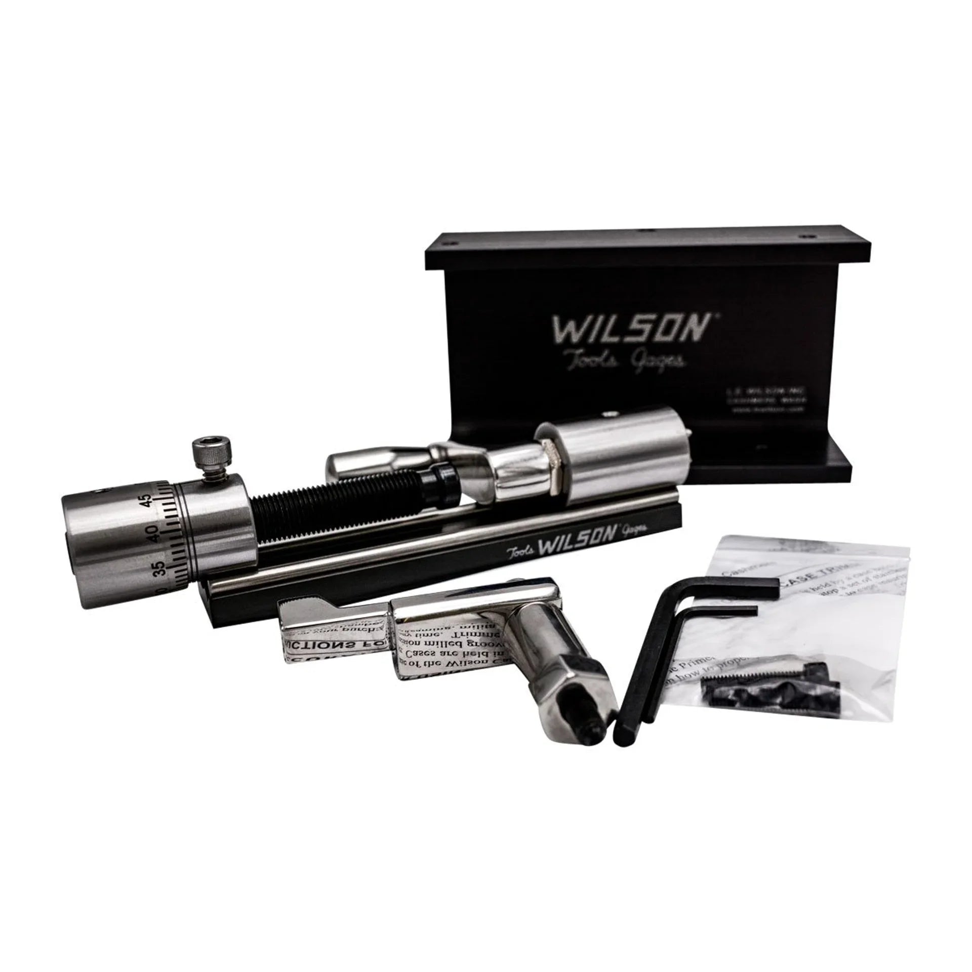 L.E. Wilson Case Trimmer Kit – Precisão de Bancada para Recarga de Elite