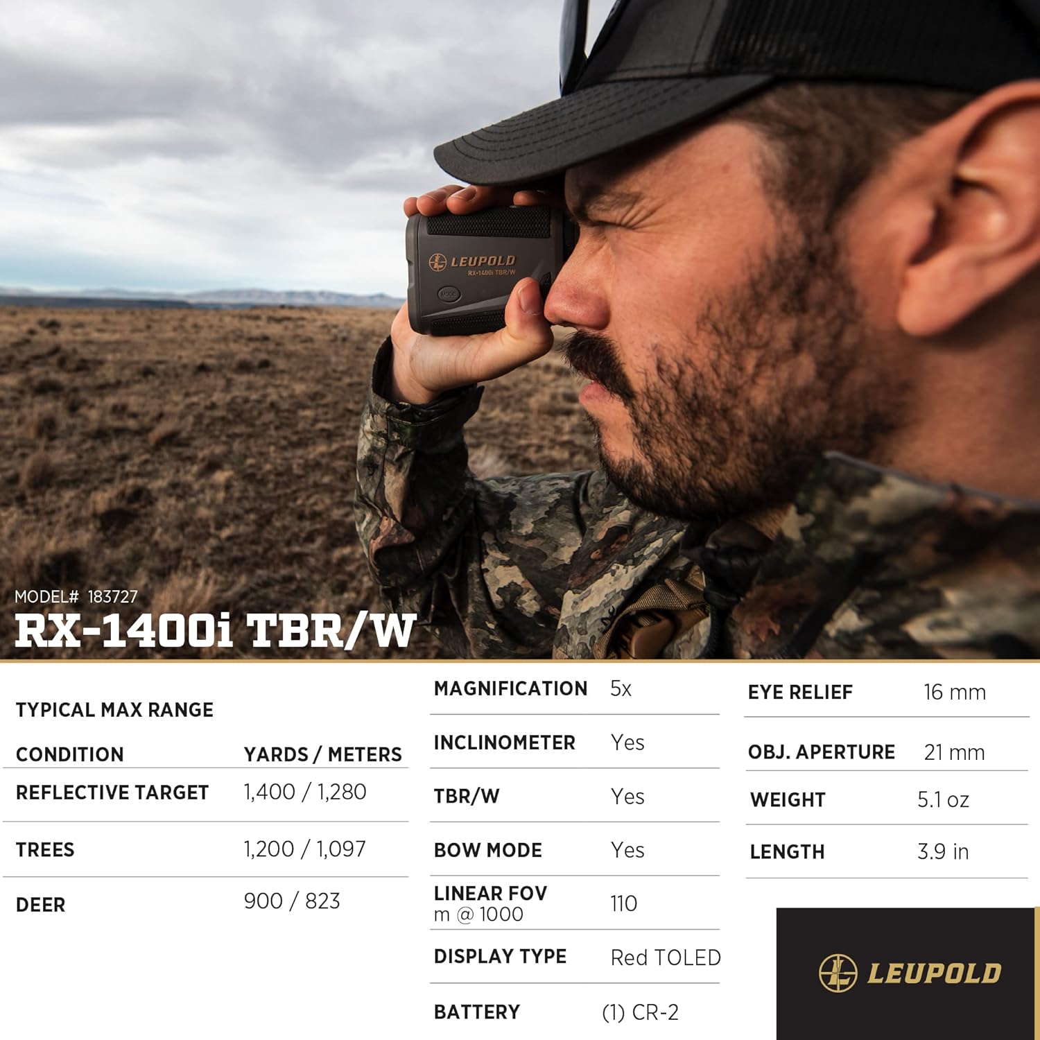Leupold RX-1400i TBR/W Gen 2 – Rangefinder Tático de Alto Desempenho