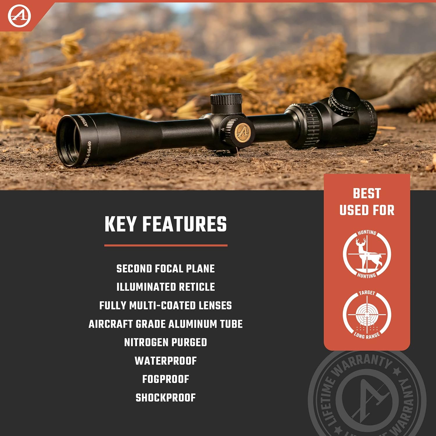 Athlon Talos 4-16x40 SFP BDC 600 IR – Precisão, Versatilidade e Iluminação para Caça e Tiro de Média Distância