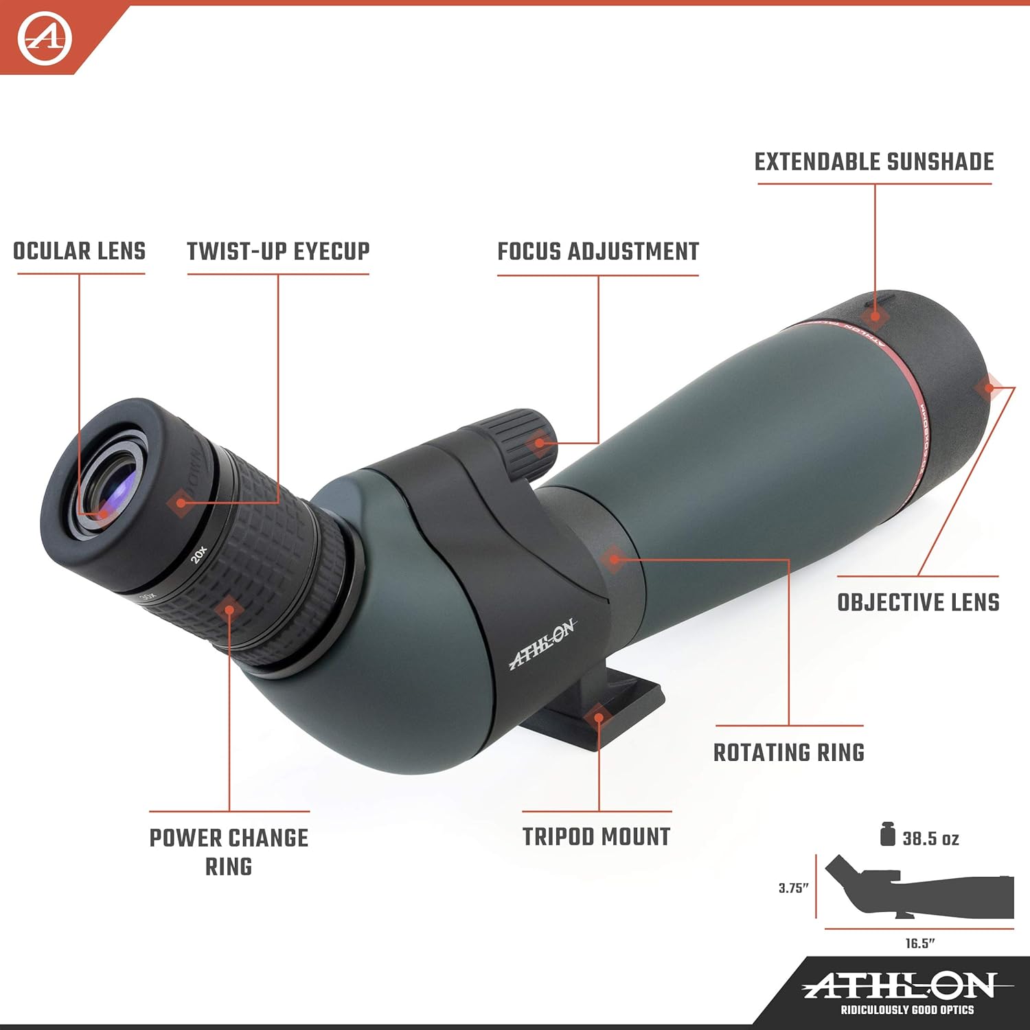 Athlon Talos 20-60x80 Spotting Scope – Potência, Clareza e Versatilidade no Campo