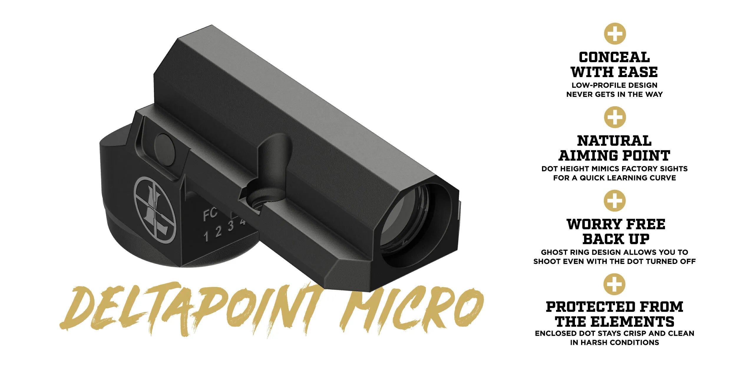 Leupold DeltaPoint Micro Reflex Sight 3 MOA — Glock Fit | Red Dot Ultracompacto, Enclosed, Rápido e Discreto