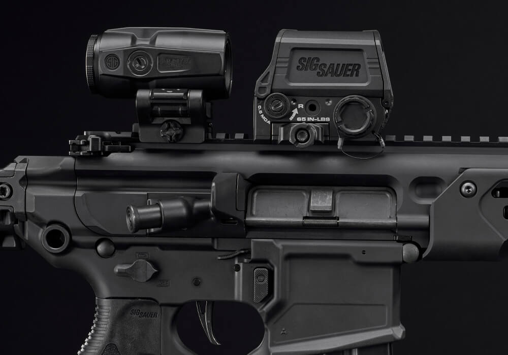 Sig Sauer ROMEO8T-AMR 1×40 + JULIET3T Micro 3×22 Combo | Red Dot Militar + Magnifier para Dominar dos 5 aos 500 m