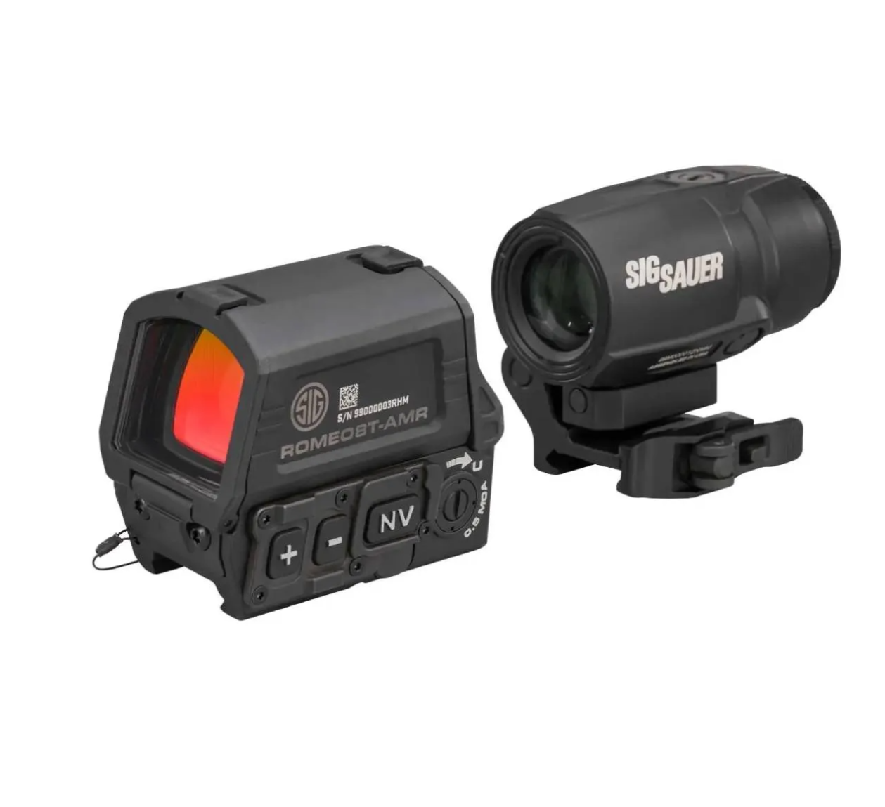 Sig Sauer ROMEO8T-AMR 1×40 + JULIET3T Micro 3×22 Combo | Red Dot Militar + Magnifier para Dominar dos 5 aos 500 m