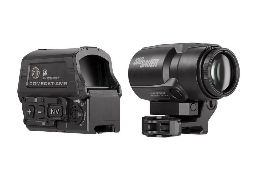 Sig Sauer ROMEO8T-AMR 1×40 + JULIET3T Micro 3×22 Combo | Red Dot Militar + Magnifier para Dominar dos 5 aos 500 m