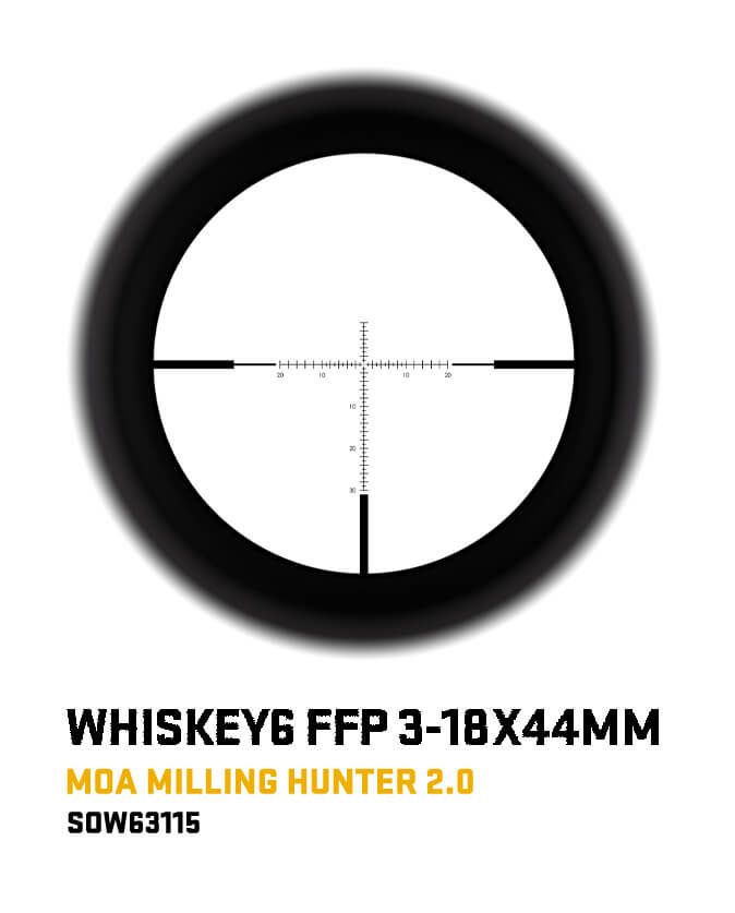 SIG SAUER WHISKEY6 3-18x44mm FFP MOA Milling Hunter 2.0 | 30mm